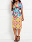 Western Bodycon Floral Print Polyester Bodycon Dresses (Style V201439)