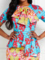 Western Bodycon Floral Print Polyester Bodycon Dresses (Style V201439)