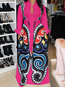 Western A-line Color Block Print Polyester Maxi Dresses (Style V201440)
