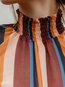 Loose Casual Striped Polyester Pattern Blouse (Style V201442)