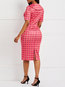 Western Bodycon Plaid Satin Knee Length Dresses (Style V201457)