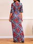 Western Bodycon Color Block Print Satin Work Dresses (Style V201461)