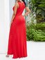 Maxi Slim Casual Polyester Patchwork Jumpsuit (Style V201493)