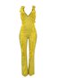 Maxi Slim Fashion Floral Cotton Blends Jumpsuit (Style V201495)