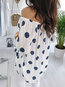 Midi Loose Polka Dot Chiffon Pattern Blouse (Style V201497)