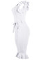 Knee Length Slim Casual Plain Cotton Jumpsuit (Style V201499)