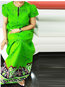 Vintage Straight Round Neck Color Block Patchwork Maxi Dresses (Style V201505)