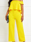 Maxi Slim Western Plain Cascading Ruffle Jumpsuit (Style V201520)
