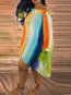 Casual Asymmetrical Color Block Asymmetrical Polyester Knee Length Dresses (Style V201547)