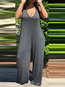 Maxi Loose Casual Plain Polyester Jumpsuit (Style V201559)
