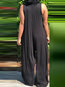 Maxi Loose Casual Plain Polyester Jumpsuit (Style V201559)