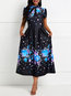 Western A-line Floral Print Floral Dresses (Style V201568)