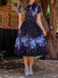 Western A-line Floral Print Floral Dresses (Style V201568)