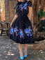 Western A-line Floral Print Floral Dresses (Style V201568)