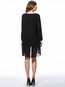 Asymmetrical V-neck Plain Hollow Out Cotton Blends Mini Dresses (Style V201574)