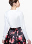 Ball Gown V-neck Floral Patchwork Cotton Blends Mini Dresses (Style V201575)