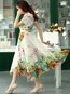Beach Print Polyester Midi Dresses (Style V201581)