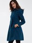 Hooded Midi Slim Elegant Plain Coat (Style V201588)