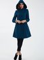 Hooded Midi Slim Elegant Plain Coat (Style V201588)