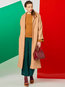Shawl Collar Long Plain Wool Blends Belt Coat (Style V201597)