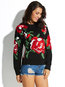Round Neck Straight Plants Knitted Pattern Sweater (Style V201644)