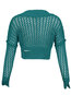 V-neck Short Slim Plain Acrylic Sweater (Style V201693)