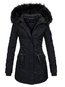 Long Slim Plain Dacron Button Coat (Style V201705)