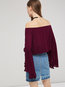 Off The Shoulder Loose Elegant Plain Cotton Tank Top (Style V201725)