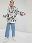 Long Loose Fashion Cotton Pattern Hoodie (Style V201730)