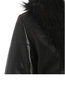 V-neck Fashion Plain Fauxfur Patchwork Jacket (Style V201733)