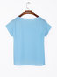 Round Neck Short Slim Plain Chiffon Blouse (Style V201747)