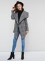 Shawl Collar Long Elegant Woolen Fabric Stringy Selvedge Coat (Style V201756)
