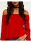 Off The Shoulder Short Date Night Plain Cotton T Shirt (Style V201759)