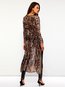 Long Slim Floral Polyester See-Through Coat (Style V201767)