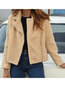 Shawl Collar Fashion Plain Polyester Zipper Jacket (Style V201802)