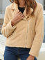 Shawl Collar Fashion Plain Polyester Zipper Jacket (Style V201802)