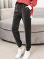 Ankle Length Slim Pockets Velvet Plain Pants (Style V201816)