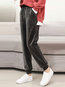 Ankle Length Slim Pockets Velvet Plain Pants (Style V201816)