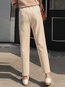 Ankle Length Slim Elegant Pockets Polyester Pants (Style V201821)