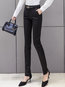 Ankle Length Office Belt Polyester Plain Pants (Style V201823)
