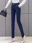 Ankle Length Office Belt Polyester Plain Pants (Style V201823)