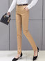 Ankle Length Office Belt Polyester Plain Pants (Style V201823)