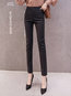 Ankle Length Skinny Button Polyester Plain Pants (Style V201824)