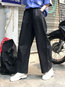 Ankle Length Loose Fashion Pockets Plain Pants (Style V201830)