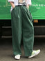 Ankle Length Loose Fashion Pockets Plain Pants (Style V201830)