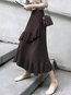Mid-Calf Loose Elegant Knitted Plain Skirt (Style V201836)