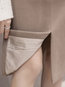 Mid-Calf Slim Elegant Polyester Plain Skirt (Style V201837)