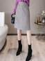 Knee Length Slim Elegant Pattern Polyester Skirt (Style V201838)