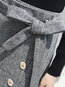 Mid-Calf Loose Elegant Belt Plain Skirt (Style V201839)