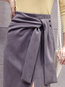 Mid-Calf Slim Cut Out Polyester Plain Skirt (Style V201842)